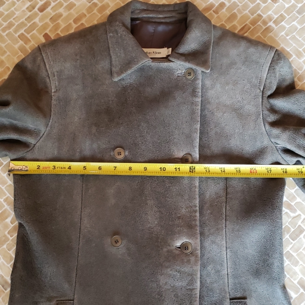 ๐ฅ2/HP๐ฅ on hold not for sale ๐ญCalvin Klein collection gray lamb skin coat, sz S - Picture 3 of 8